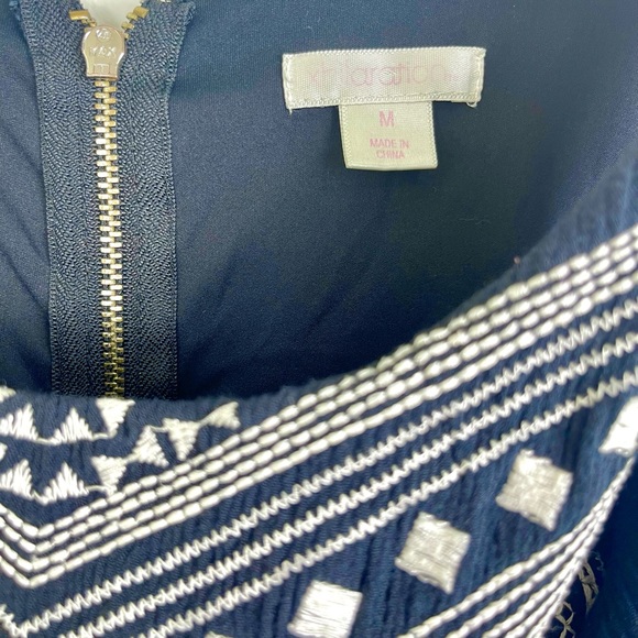 Boho Top, Medium, Embroidered, Black & White, Flowy Flare - Picture 8 of 9